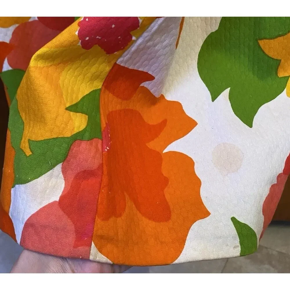 Vtg 60s 70s Malia Honolulu Maxi Dress Psychedelic Floral Sun Neon Hawaiian XS S - Picture 7 of 10